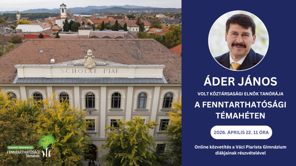 Áder János volt köztársasági elnök tanórája a Fenntarthatósági Témahéten Áder János volt köztársasági elnök tanórája a Fenntarthatósági Témahéten