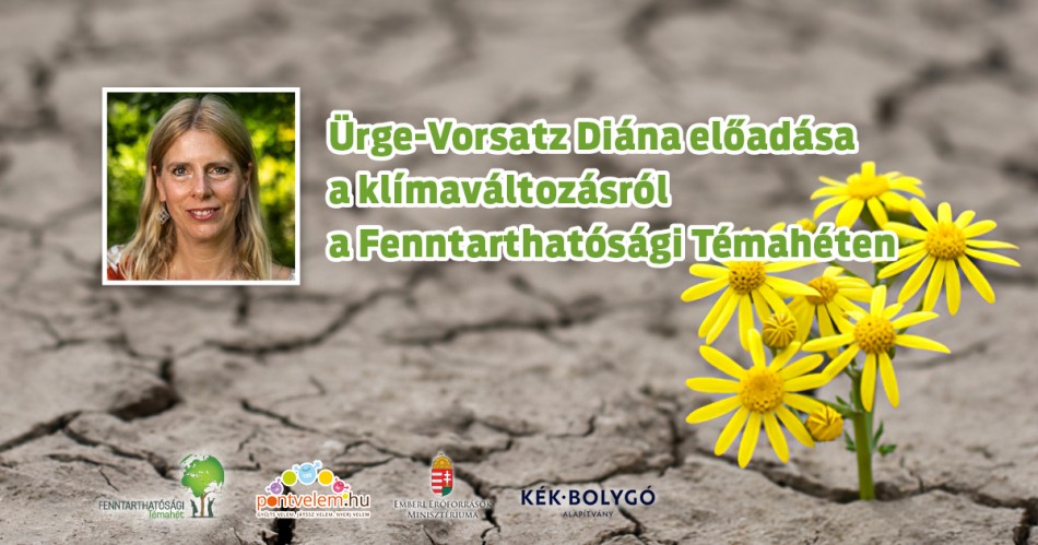 Ürge-Vorsatz Diána előadása a klímaváltozásról a Fenntarthatósági Témahéten Ürge-Vorsatz Diána előadása a klímaváltozásról a Fenntarthatósági Témahéten